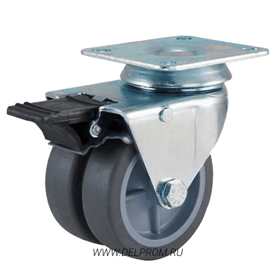 2702 MTB 075 F18 поворотное колесо серая резина