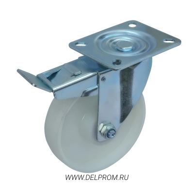 SCpnb 53 - Большегрузное нейлоновое колесо 125 мм (площ., повор., торм., роликоподш) 250 кг