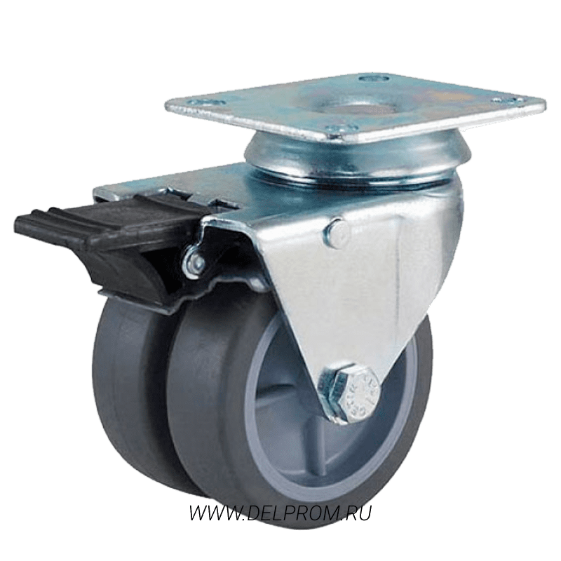 2702 MTB 075 F18 поворотное колесо серая резина
