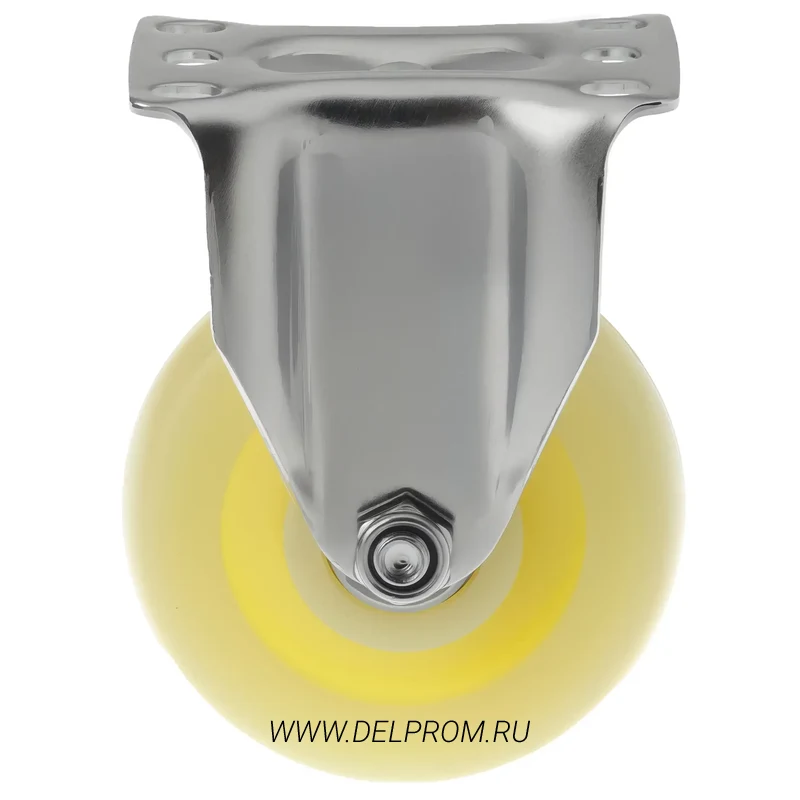 320100F - Полипропиленовое белое колесо 100 мм (неповор.площ, двойн. шарикоподш.)