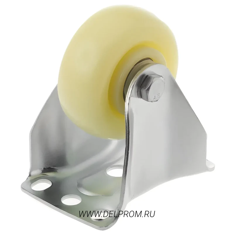 32075F - Полипропиленовое белое колесо 75 мм (неповор.площ, двойн. шарикоподш.)