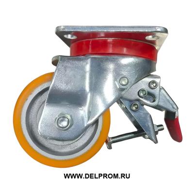 VBP 80 Sb - Сверхбольшегрузное полиуретановое колесо 80 мм г/п 200 кг (повор., площ., торм. шарикопод)