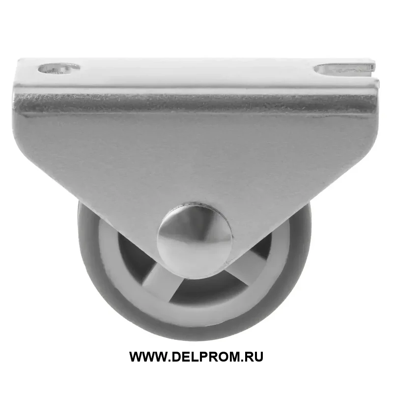 60030F - Мебельное серое колесо 30 мм (площ., неповор., термопластичная рез., втулка скольжения)