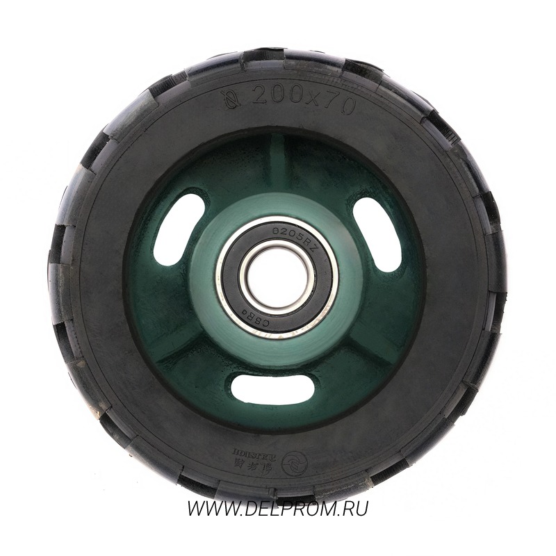 Hd 80 - Сверхбольшегрузное обрезиненное колесо 200 мм, 850 кг (без кронштейна, шарикоподш.)