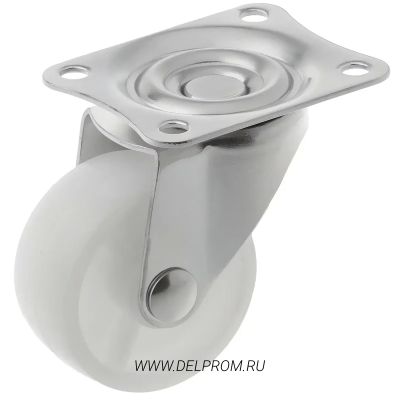SCpp 25 - Мебельное колесо 50 мм (площ., повор., полипроп., втулка скольжения)