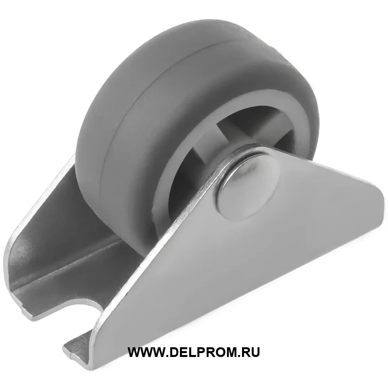60030F - Мебельное серое колесо 30 мм (площ., неповор., термопластичная рез., втулка скольжения)