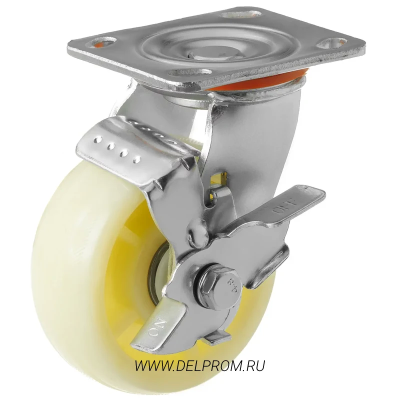 SCdbn 55 - Большегрузное нейлоновое колесо 125 мм (площ., повор., торм., шарикоподш.)