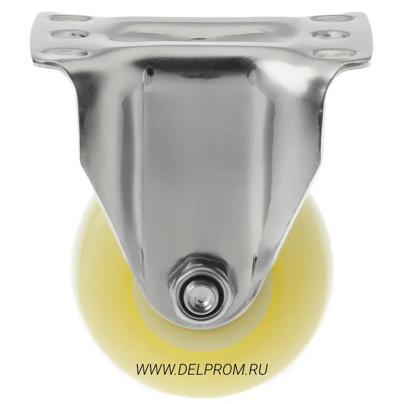 32075F - Полипропиленовое белое колесо 75 мм (неповор.площ, двойн. шарикоподш.)